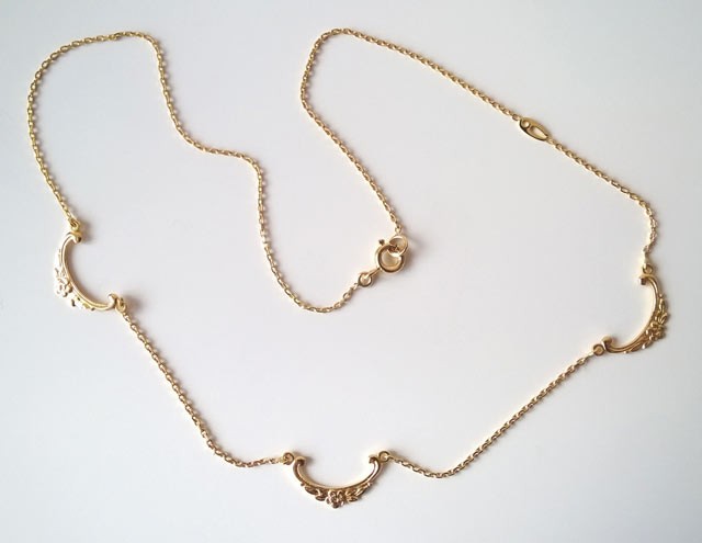 Collier fin 3 motifs or jaune 750 Augis