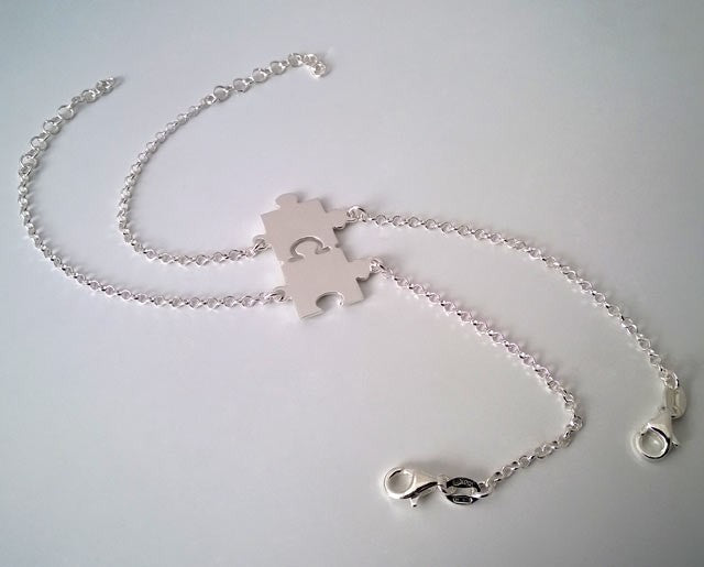 Bracelet double Puzzle argent massif 925