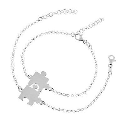 Bracelet double Puzzle argent massif 925