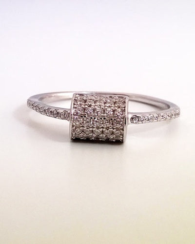 Anillo de plata 925 rodiada con circonita cúbica