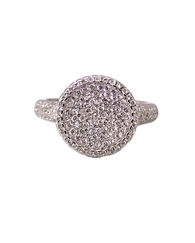Bague pavé rond zirconiums argent 925
