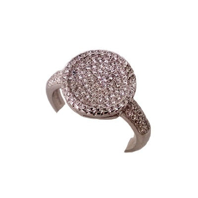 Bague pavé rond zirconiums argent 925
