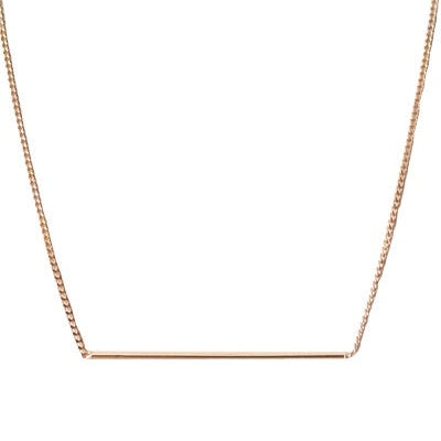 Collier fin barrette or rosé 750