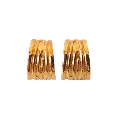 Boucles d'oreilles demi-anneau or jaune 750