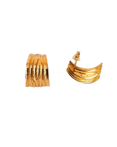 Boucles d'oreilles demi-anneau or jaune 750