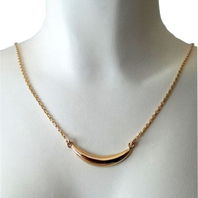 Collier fin demi-lune or jaune 750 forçat
