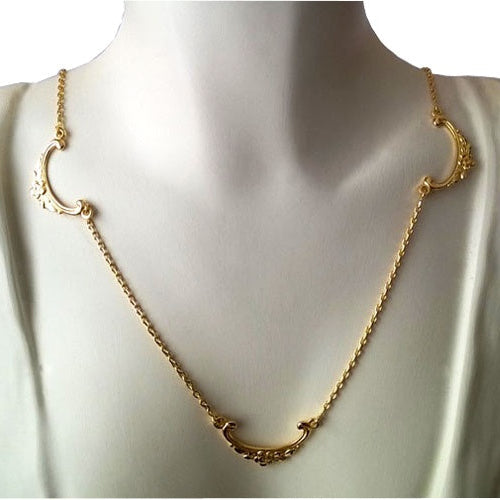 Collier fin 3 motifs or jaune 750 Augis