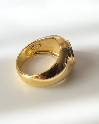 Chevalière homme blason or jaune 750 Roure