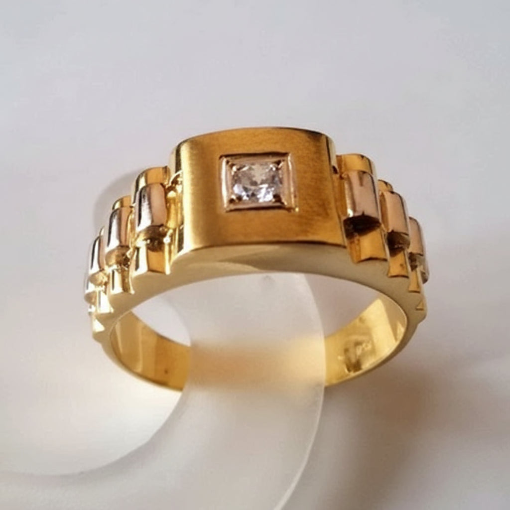 Bague homme 2 ors 750 zirconium