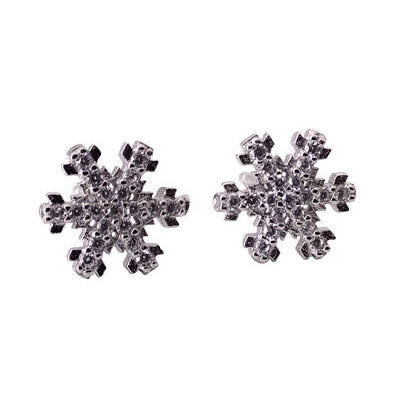 Boucles d'oreilles flocon de neige zirconiums argent massif 925