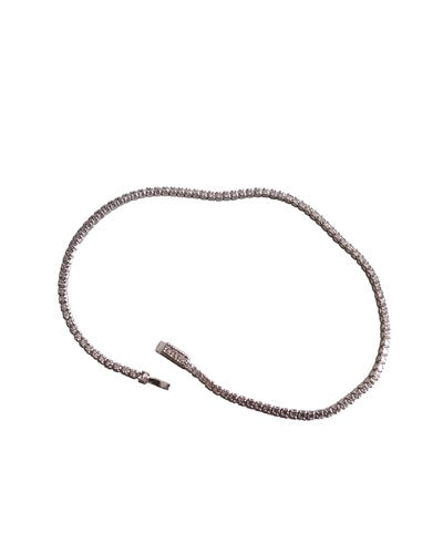 Pulsera de río de plata de ley 925 rodiada con circonitas