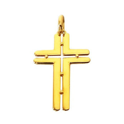 Grande croix ouverte or jaune 750