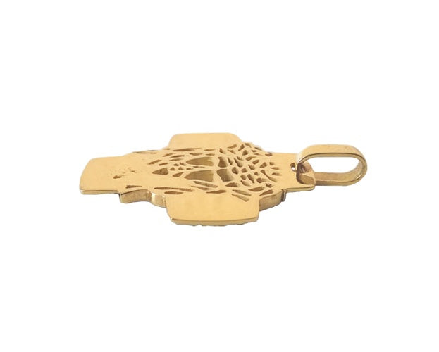 Croix tête du Christ or jaune 750