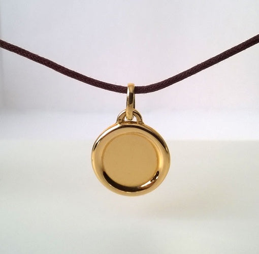 Plaque ronde or jaune 750