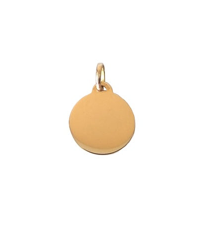 Plaque ronde or jaune 750