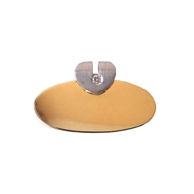 Colgante ovalado con placa de diamante en oro bicolor 750.