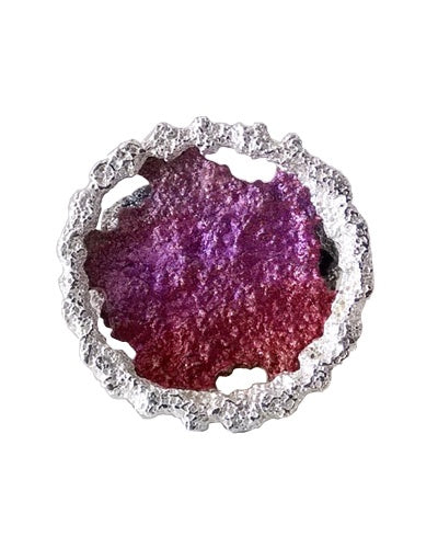 Bague Mistral émaux violet-rouge argent Arior