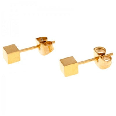 Boucles d'oreilles cubes or jaune 750