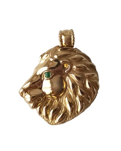 Pendentif tête de lion or jaune 750 Gay Frères