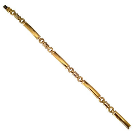 Bracelet homme barrettes 2 ors 750