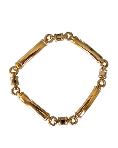 Bracelet homme barrettes 2 ors 750