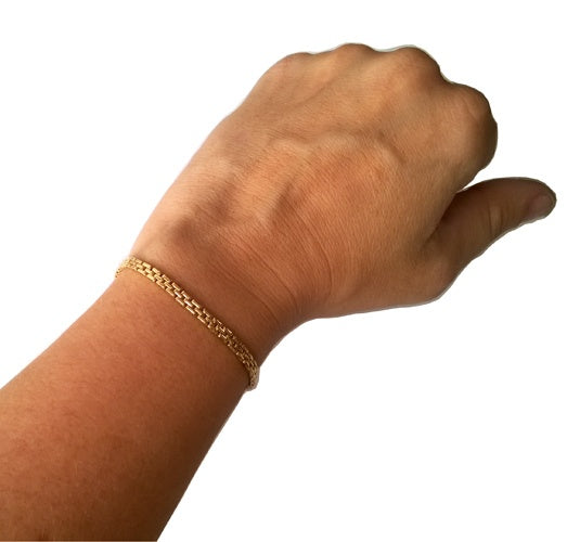 Bracelet grain de riz or jaune 750 Caplain