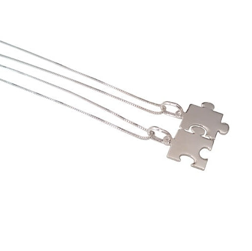 Colgante de doble rompecabezas en plata 925