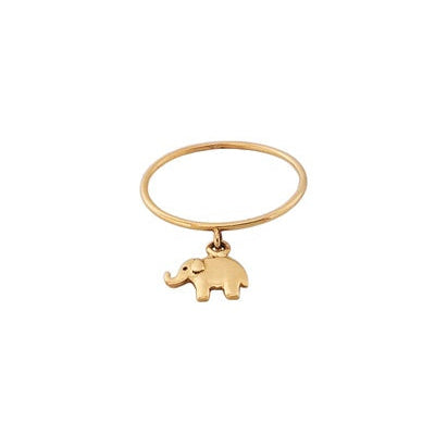 Bague breloque éléphant or jaune 750 Arior