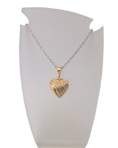 Pendentif coeur bicolore or 750