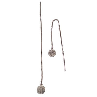 Boucles d'oreilles longues arbre de vie argent 925