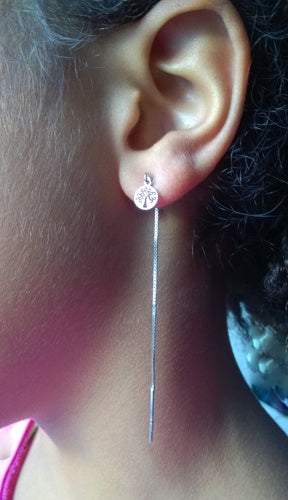 Boucles d'oreilles longues arbre de vie argent 925