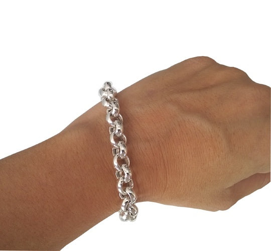 Bracelet jaseron 9 mm argent 925