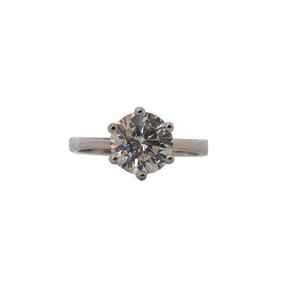 Bague solitaire triangle zirconium or gris 750