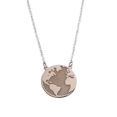 World Necklace in rhodium-plated 925 sterling silver