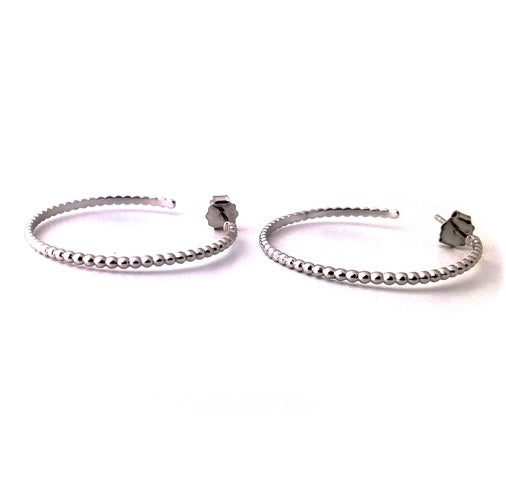 35mm ball hoop earrings in 925 silver