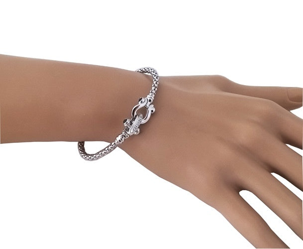 Bracelet Jonc Pop Corn zircons argent 925 Caplain St André
