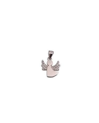 Pendentif Ange ailes zirconiums argent 925 rhodié