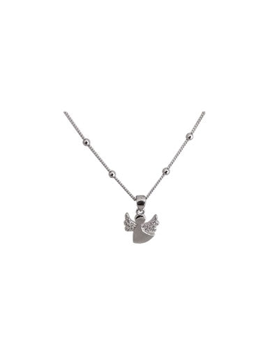 Pendentif Ange ailes zirconiums argent 925 rhodié