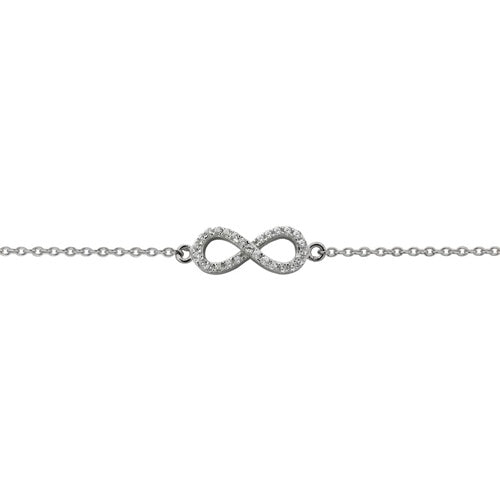 Infinity bracelet with rhodium-plated 925 sterling silver cubic zirconia