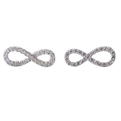 Infinity earrings with rhodium-plated 925 sterling silver cubic zirconia