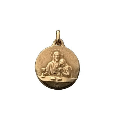 Médaille première communion or jaune 750 Rey Coquais