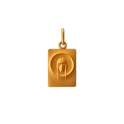 Médaille Christ moderne rectangulaire or jaune 750 Augis
