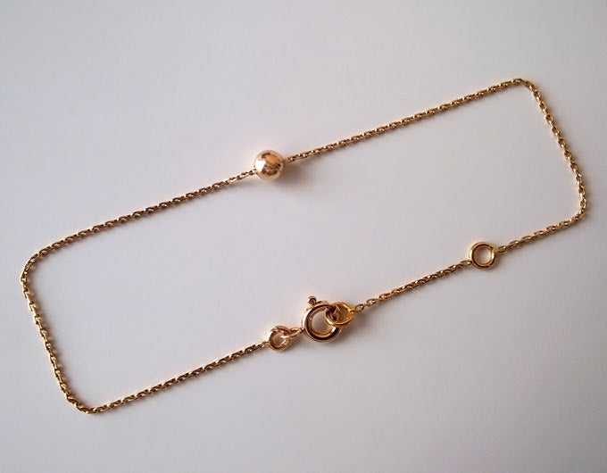 Bracelet forçat fine et boule or rose 750