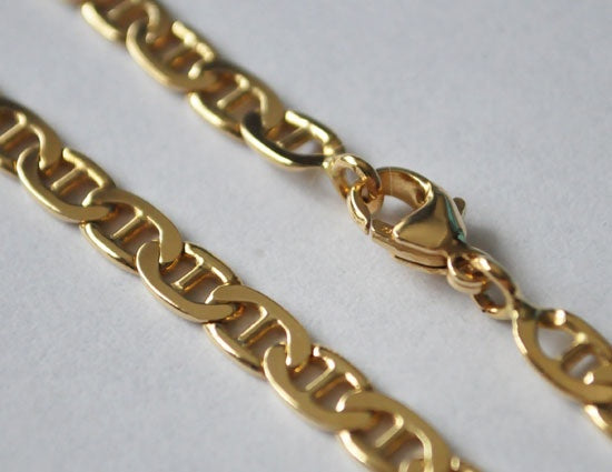 Chaîne homme marine plate or jaune 750 Caplain
