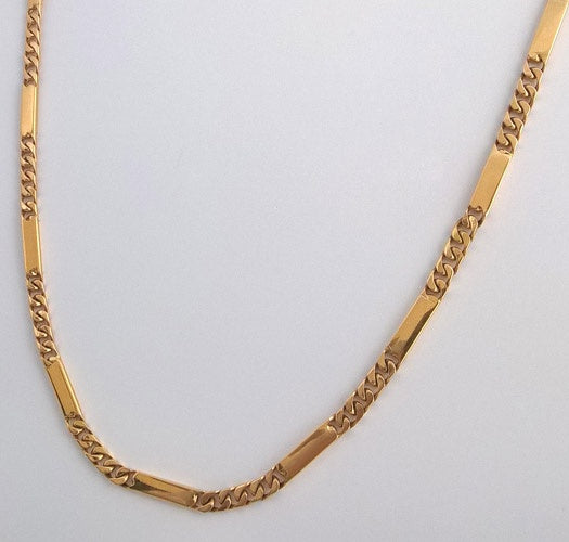 Chaine homme barrettes plates or jaune 750