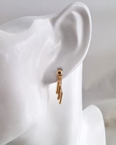 Boucles d'oreilles Bambou or jaune 750