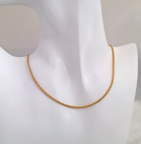 Chaîne Spiga massive or jaune 750 2 mm