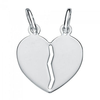 Pendentif coeur sécable avec 2 chaînes argent 925