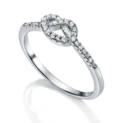 Bague Noeud zirconiums argent 925 rhodié