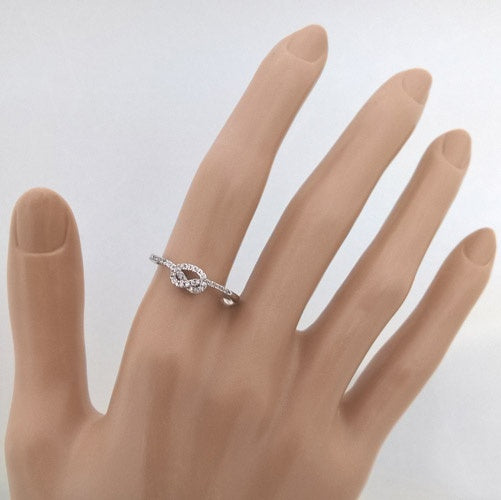 Bague Noeud zirconiums argent 925 rhodié